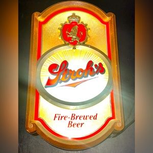 Vintage 1986 Stroh's Brewery Co. Fire-Brewed Beer Bar lighted Sign